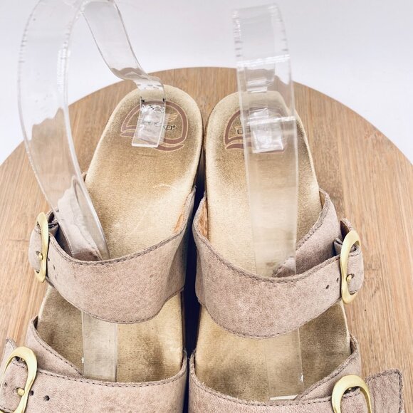 Dansko Sophie Sandals Womsns 8.5 39 Beige Leather Double Strap Boho Garden - Picture 4 of 12